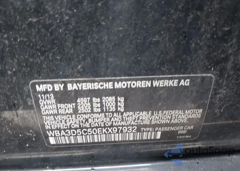 2014 BMW 328D xDrive from USA, damaged, VIN WBA3D5C50EKX97932